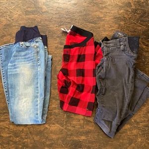 Maternity jeans, jeggings and pajama pants